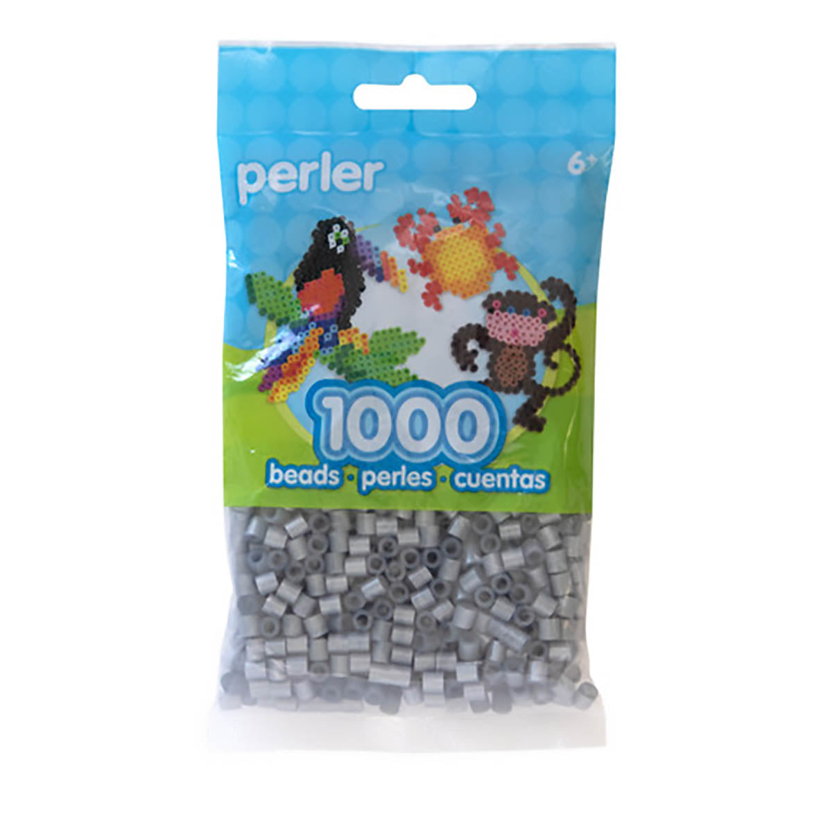 1.000 Perler Beads - Pearl Silver