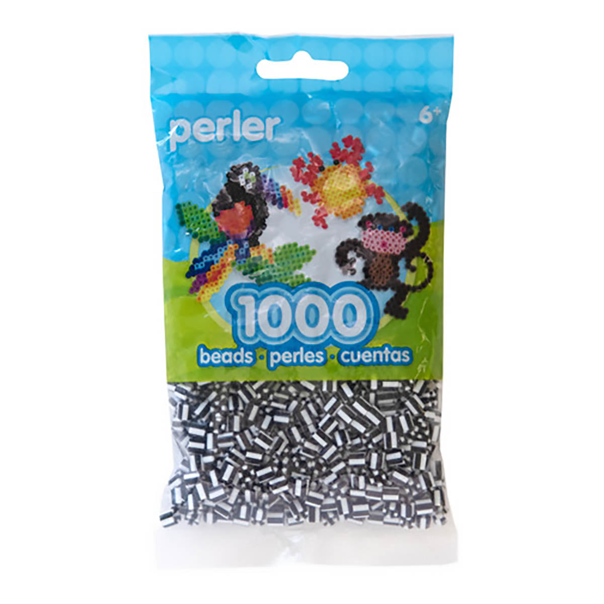 1.000 Perler Beads - Zebra Stripe
