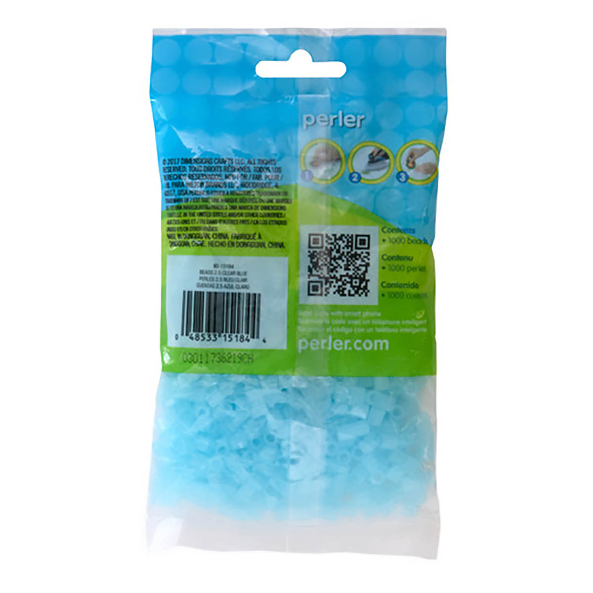 1.000 Perler Beads - Clear Blue