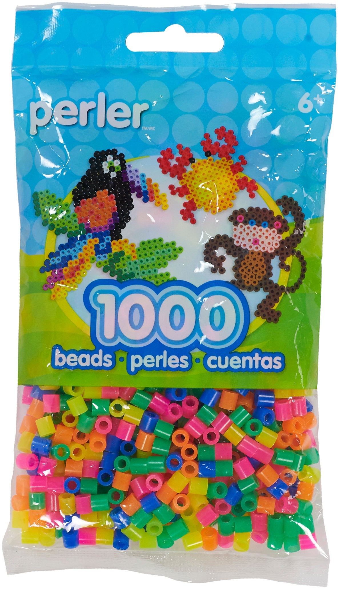 1.000 Perler Beads - Neon Mix
