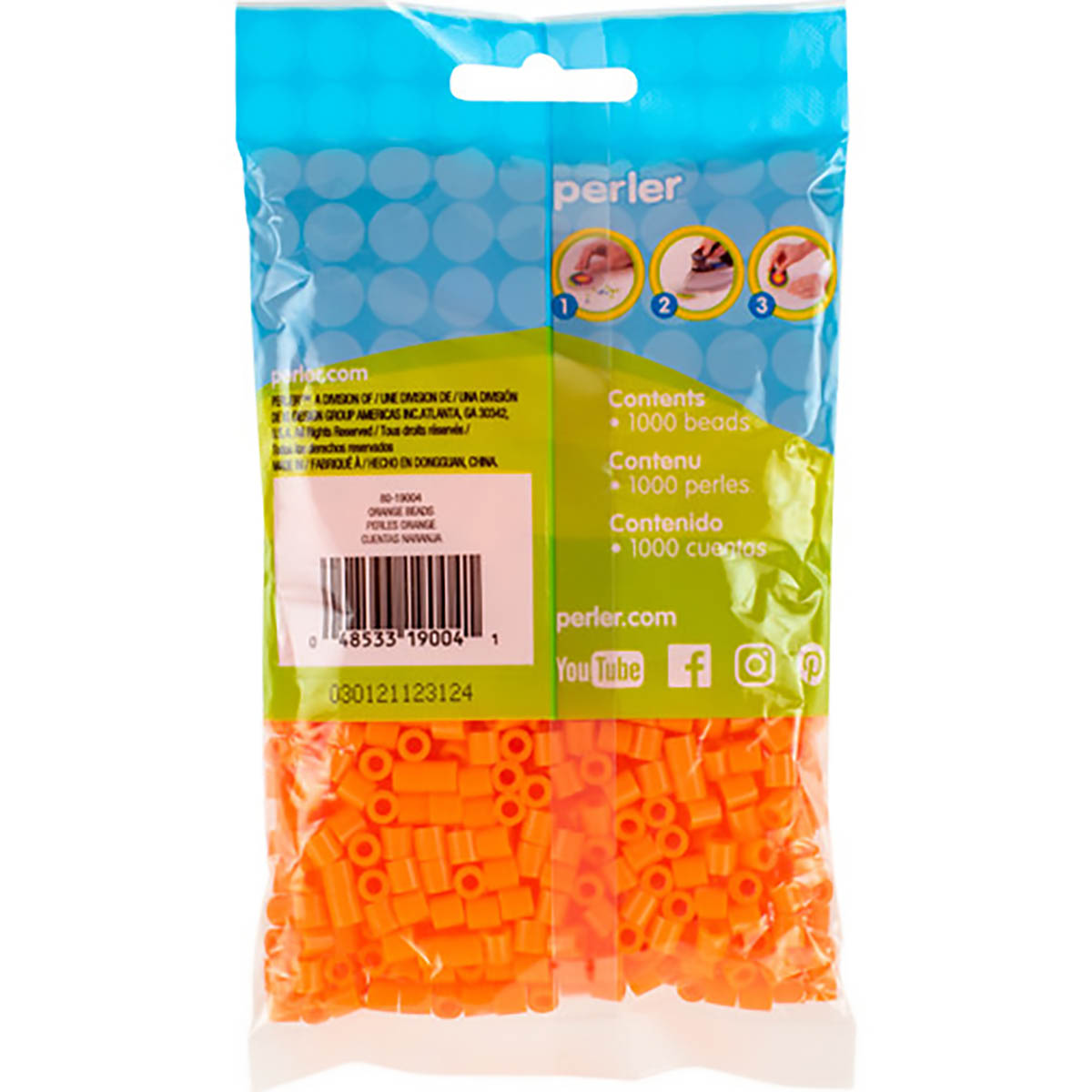 1.000 Perler Beads - Orange