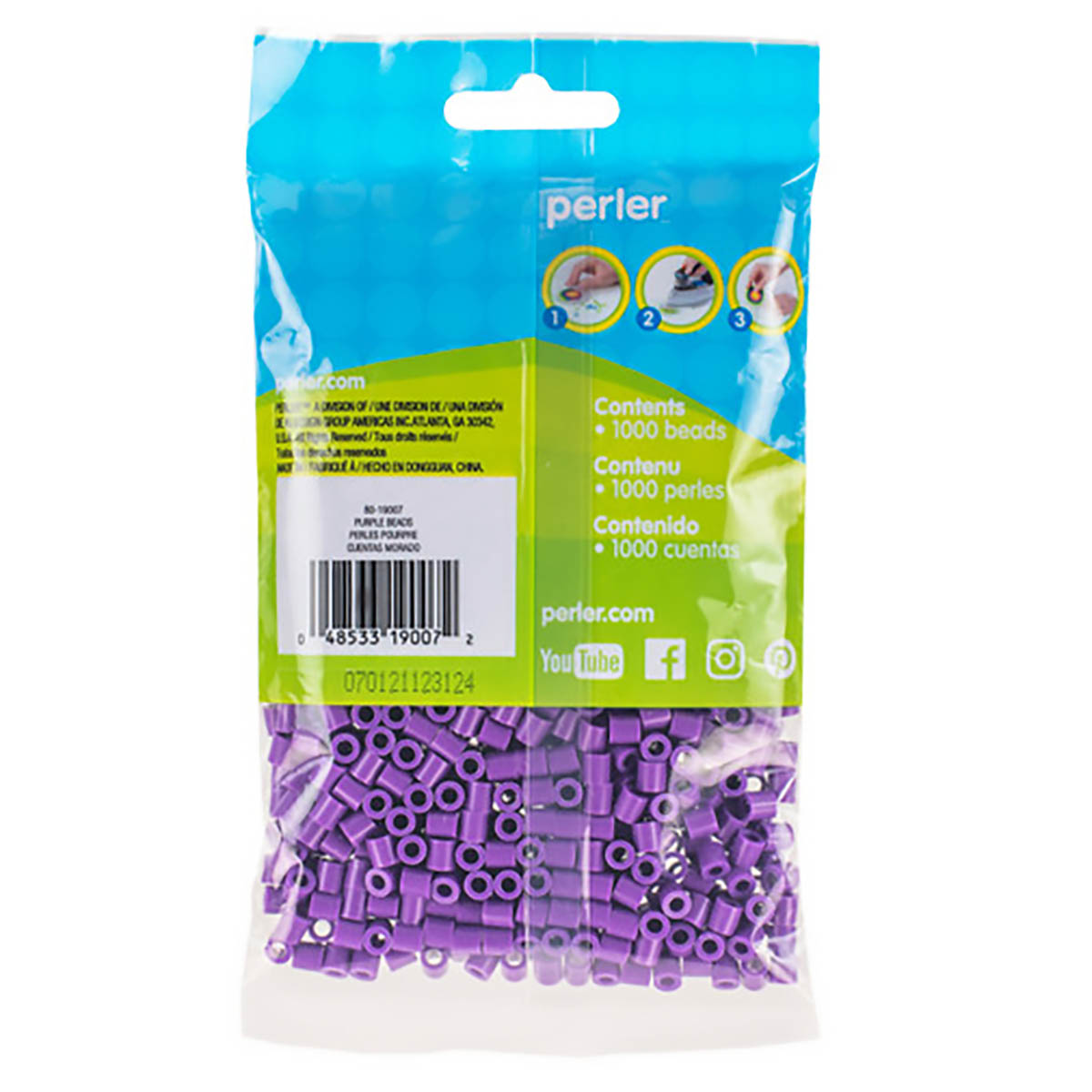 1.000 Perler Beads - Purple