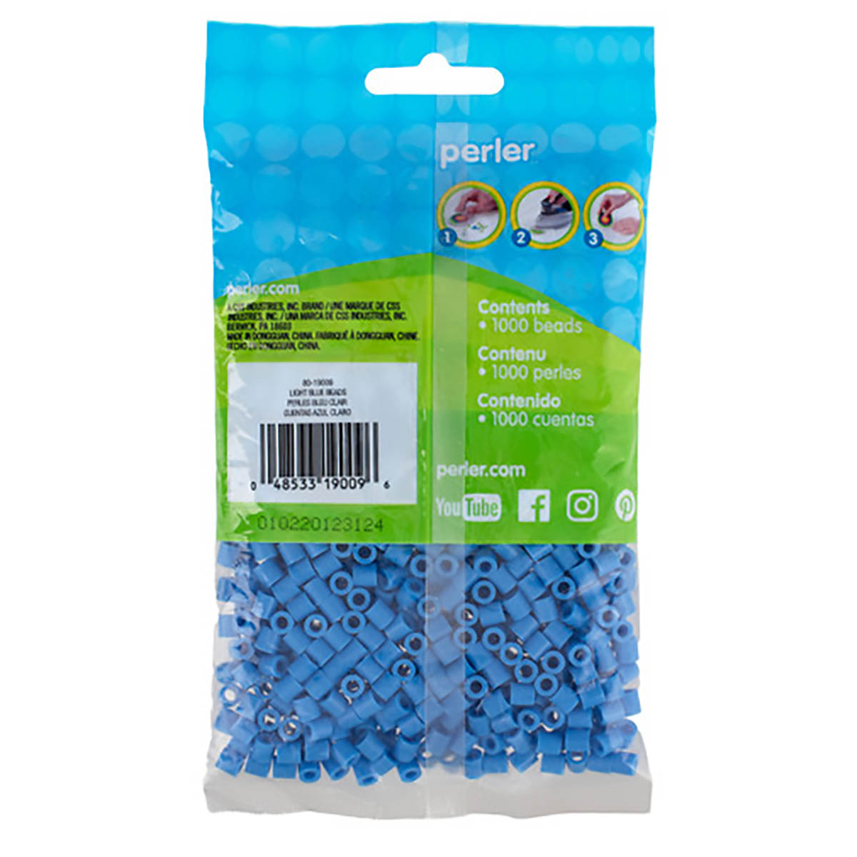 1.000 Perler Beads - Light Blue