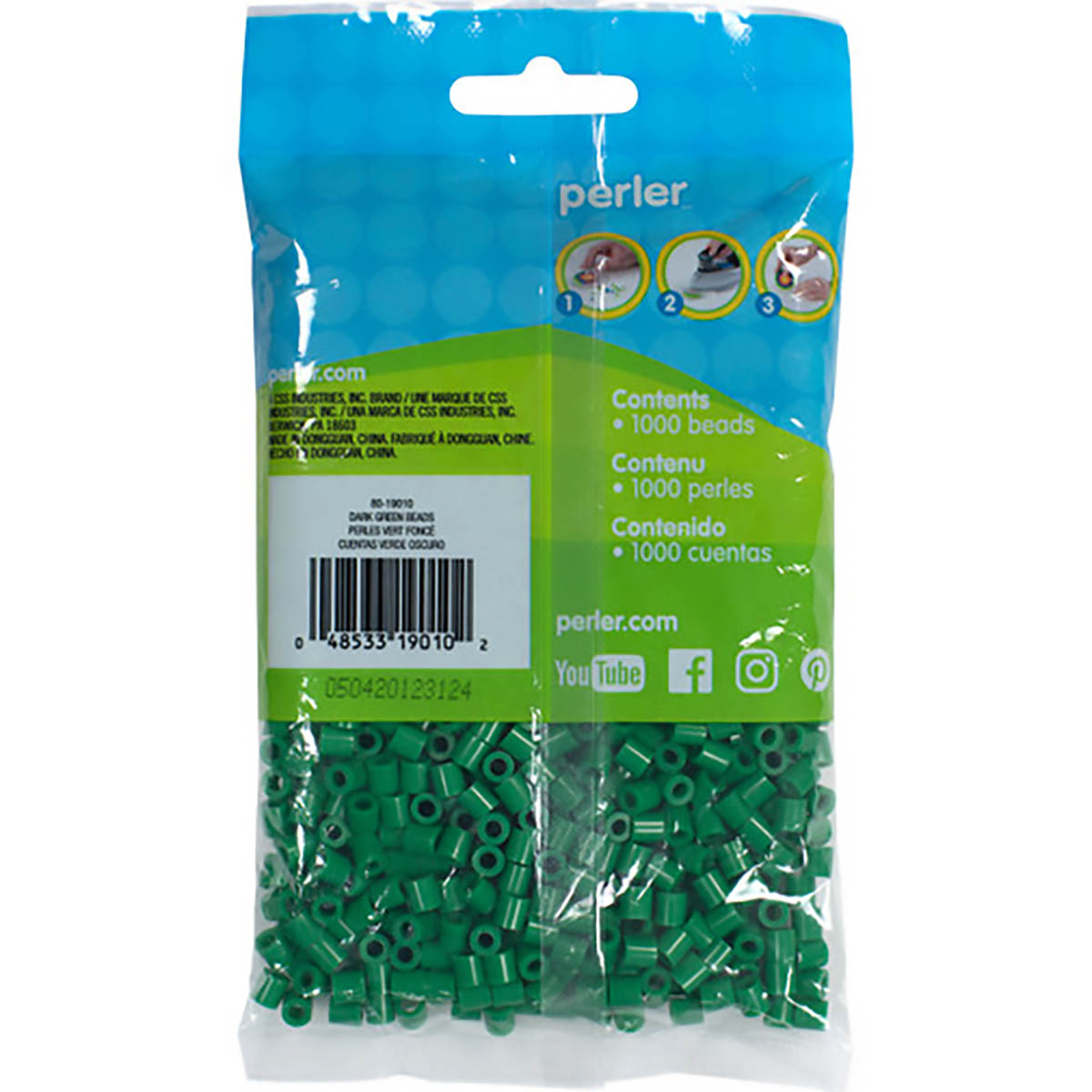 1.000 Perler Beads - Dark Green