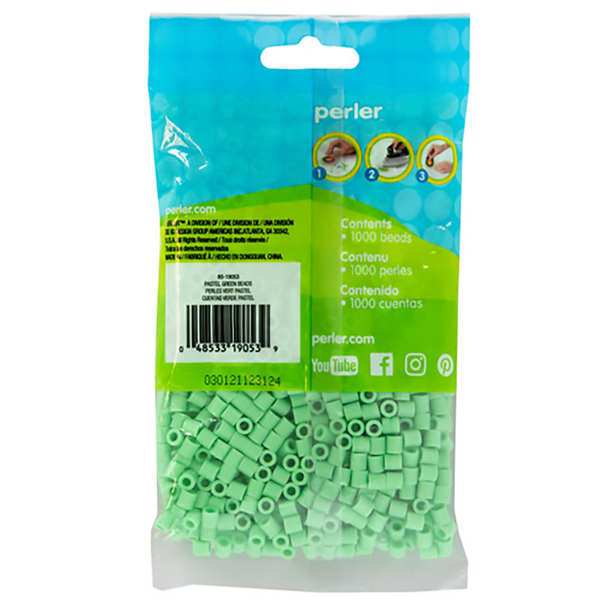 1.000 Perler Beads - Pastel Green