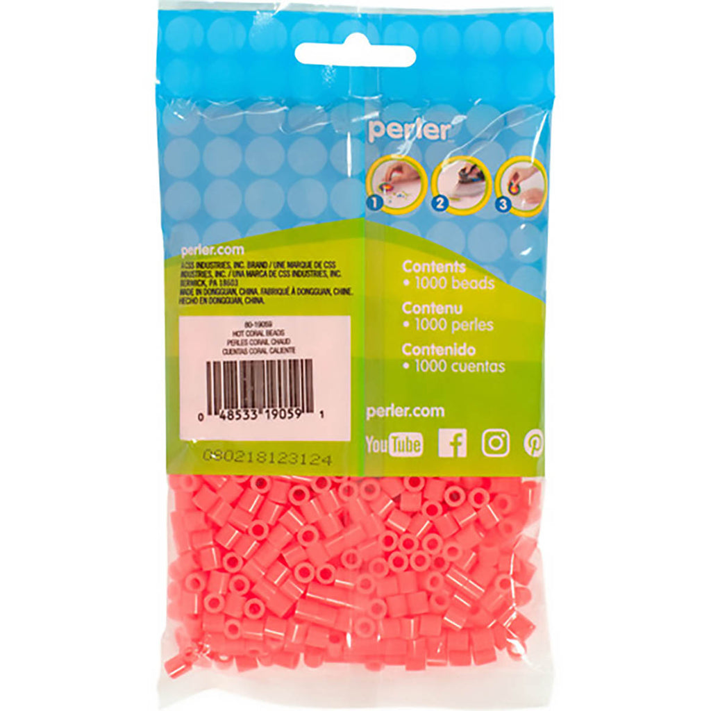 1.000 Perler Beads - Hot Coral