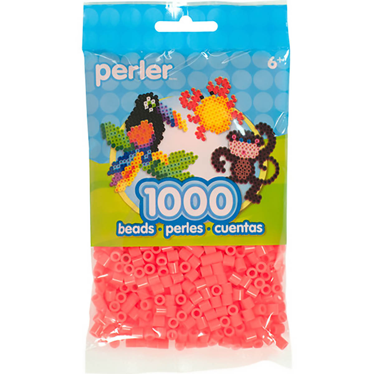 1.000 Perler Beads - Hot Coral