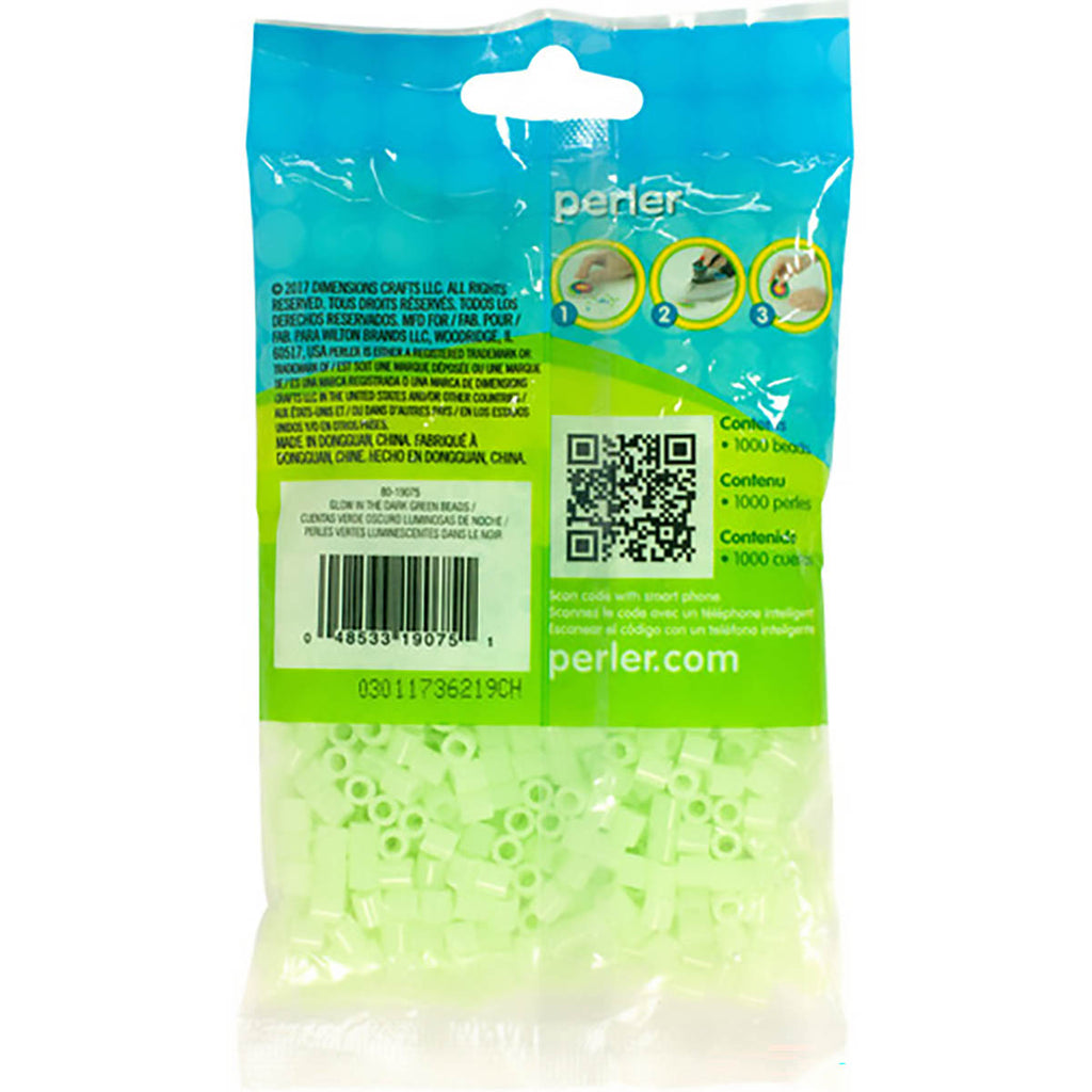 1.000 Perler Beads - Glow in the Dark Green