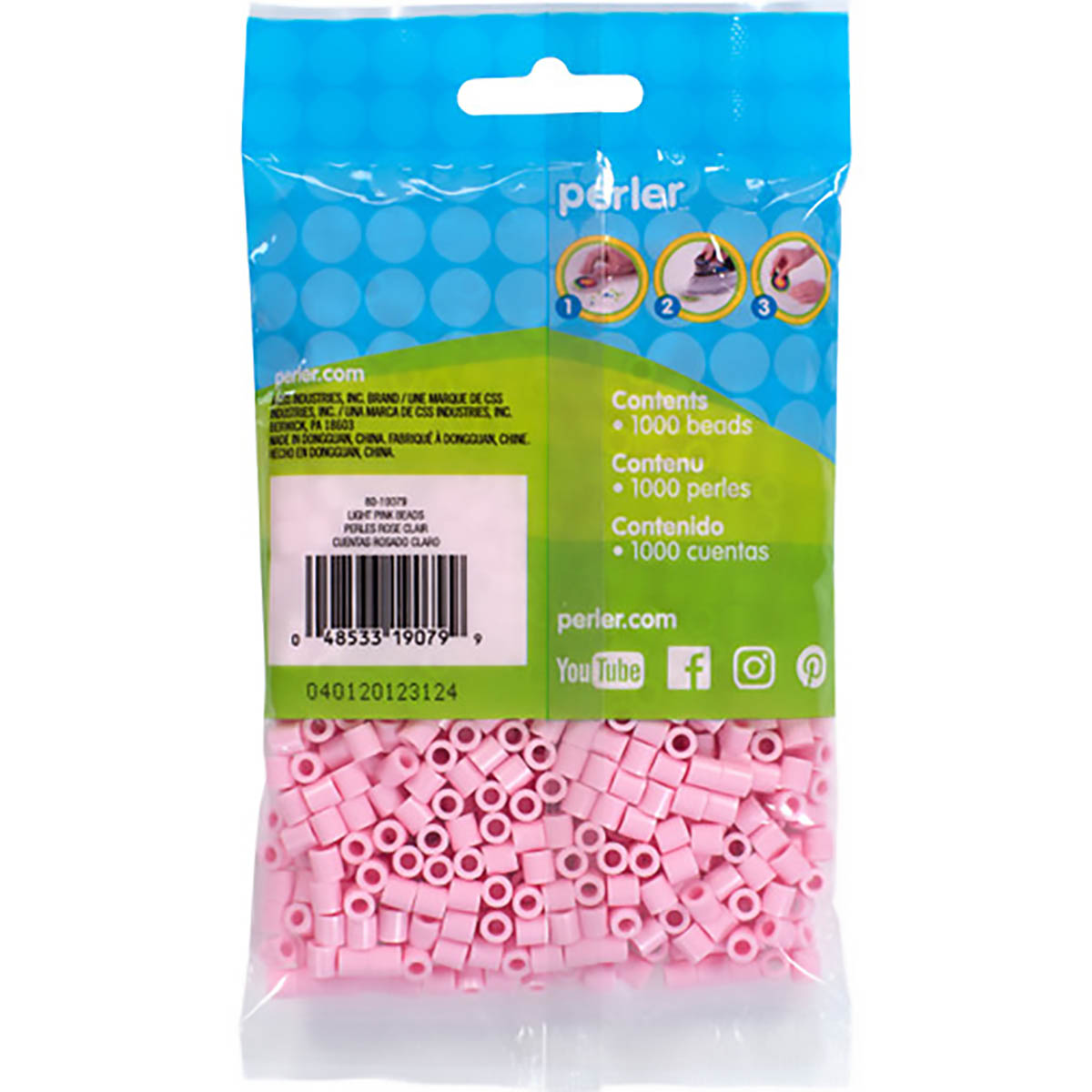 1.000 Perler Beads - Light Pink
