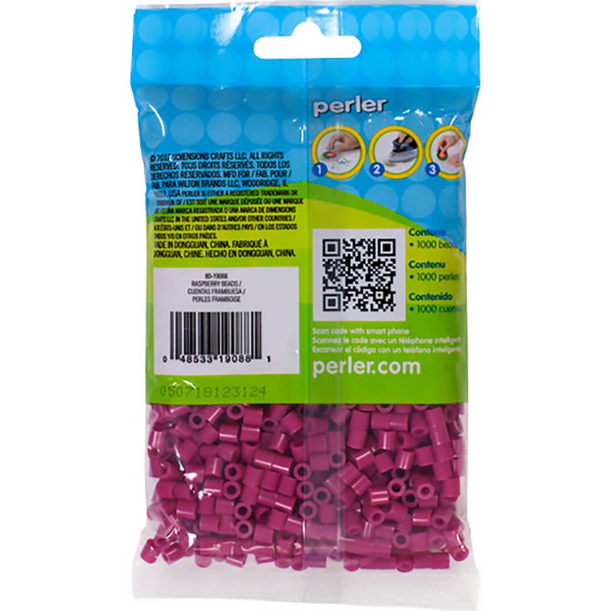 1.000 Perler Beads - Raspberry